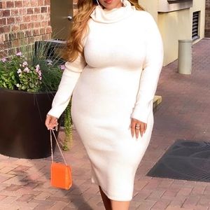 Ivory Fashion Nova Sweater Dress